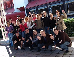 Studenten am Flughafen in Lamezia Terme